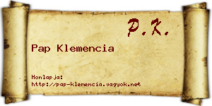 Pap Klemencia névjegykártya